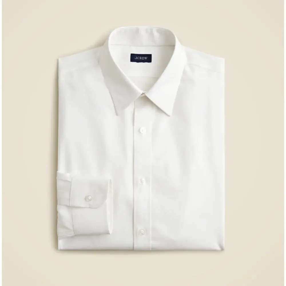 J.Crew Slim Fit Bowery Wrinkle-Free Dobby Dress Shirt Mens XL White Point Collar